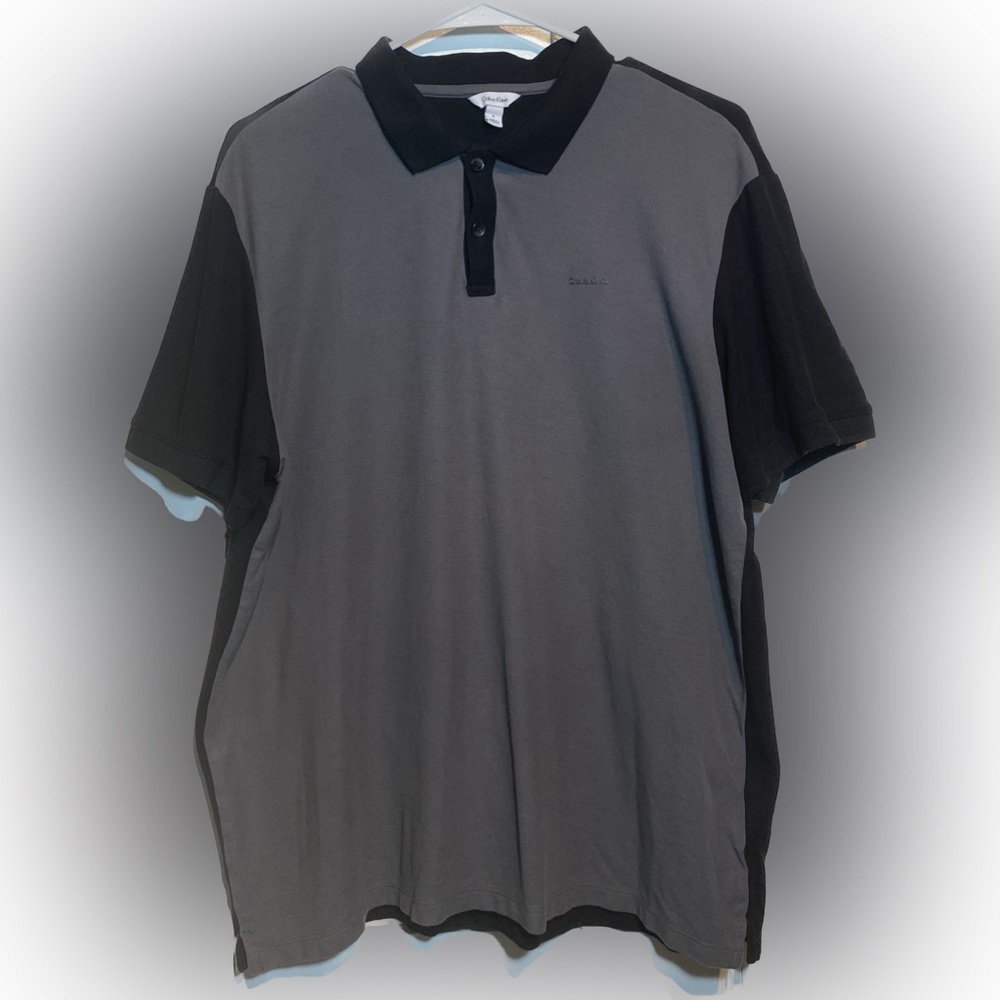 Calvin Klein Mens L Black/ Grey Polo